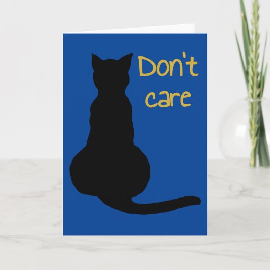 Dont Care Cat Quote Cartoon Vector Uitgesneden Kaart (Voorkant)