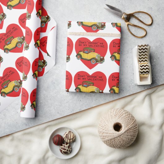 Don't Dodge Me, Be My Valentine! Retro Valentine Cadeaupapier (Crafts)