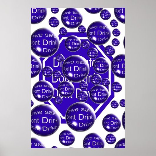 Dont Drink en drive Blue Poster (Voorkant)