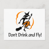 Dont Drink en vliegende heks Briefkaart (Voorkant)