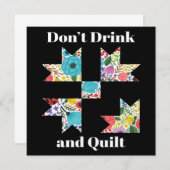 Dont Drink Quilt Sewing Funny Quilting Gift Kaart (Voorkant / Achterkant)