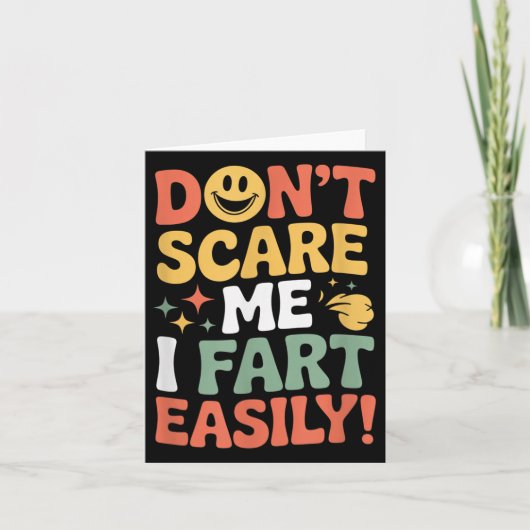 Don't E Me I Fart Easily Funny Cute Design Quote  Kaart (Voorkant)