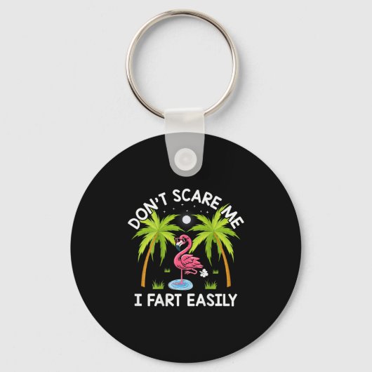 Don't E Me I Fart Gemakkelijk Grappige Flamingo Lo Sleutelhanger (Voorkant)