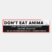 DONT EAT-DIEREN BUMPERSTICKER (Voorkant)