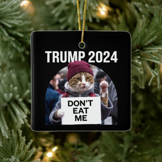 Don't Eat Me Cats voor Trump 2024 Keramisch Ornament (Boom)
