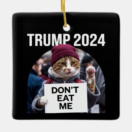 Don't Eat Me Cats voor Trump 2024 Keramisch Ornament (Voorkant)