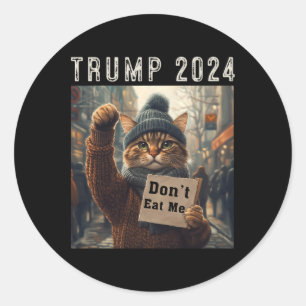 Don't Eat Me Cats voor Trump 2024 Ronde Sticker