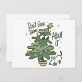 Don't even think about it Christmas Tree Dog Feestdagenkaart (Voorkant / Achterkant)