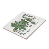 Don't even think about it Christmas Tree Dog Tegeltje (Zijkant)