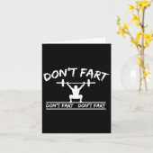 Don't Fart Funny Gym Fitness Workout Gewichten Squ Kaart (Gele Bloem)