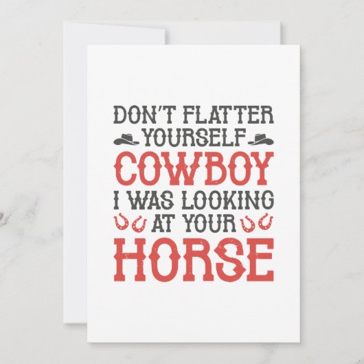 Don't Flatter Yourself Cowboy Bedankkaart (Voorkant)