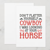 Don't Flatter Yourself Cowboy Bedankkaart (Voorkant / Achterkant)