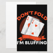 Dont Fold In Bluffing Ace Deuce Grappige Casino Po Briefpapier (Voorkant / Achterkant)