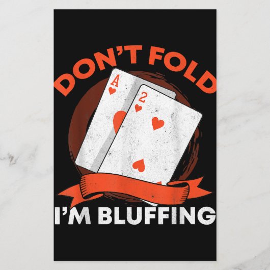 Dont Fold In Bluffing Ace Deuce Grappige Casino Po Briefpapier (Voorkant)