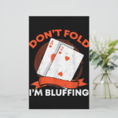 Dont Fold In Bluffing Ace Deuce Grappige Casino Po Briefpapier (Staand voorkant)