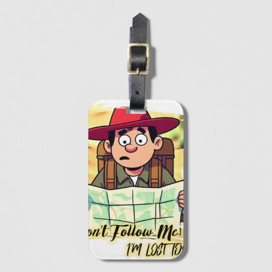 Don't follow me design bagagelabel (Voorkant (verticaal))