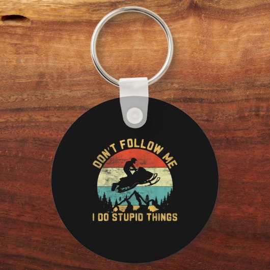 Don't Follow Me I Do Stud Things-snowmobile Motor  Sleutelhanger (Voorkant)