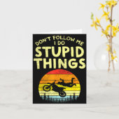 Dont Follow Me Stud Things Funny Motocross Dirt Bi Kaart (Gele Bloem)