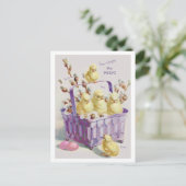 "DON'T FORGET THE PEEPS" EASTER BASKET CHICKS FEESTDAGENKAART (Staand voorkant)
