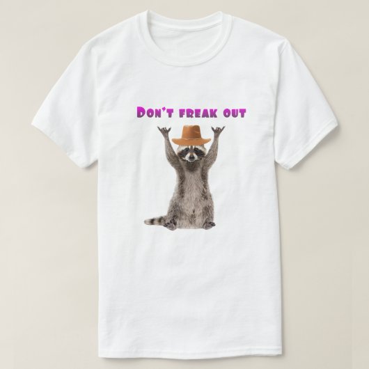 Don't Freak Out Raccoon T-shirt | Mannen-T-shirt (Design voorkant)