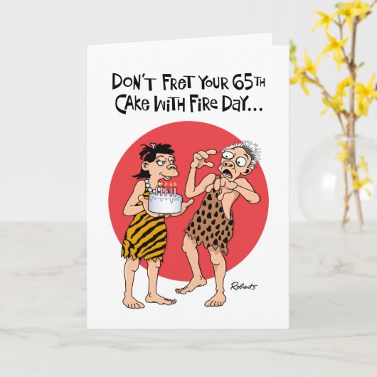 Don't Fret 65th Birthday Card Kaart (Gele Bloem)
