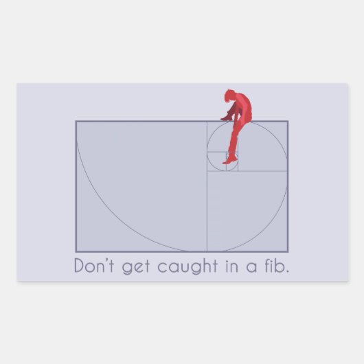 Don't get caught in a fib rechthoekige sticker (Voorkant)