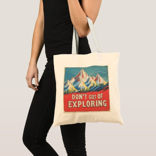 "DON'T GET TIRED OF EXPLORING" in Lofi style Tote Bag (Voorkant (product))