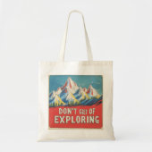 "DON'T GET TIRED OF EXPLORING" in Lofi style Tote Bag (Voorkant)