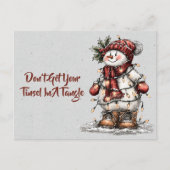 Don't Get Your Tinsel In A Tangle Snowman  Briefkaart (Voorkant)