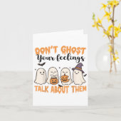 Don't Ghost Your Feelings Mental Health Awareness  Kaart (Gele Bloem)