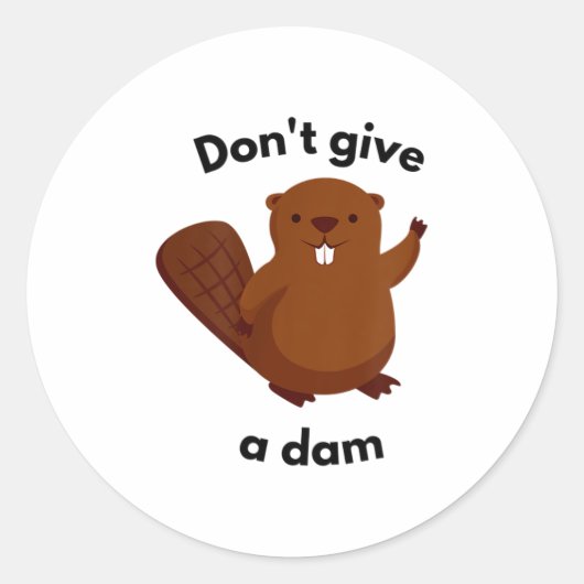 Don't Give A Dam Ronde Sticker (Voorkant)