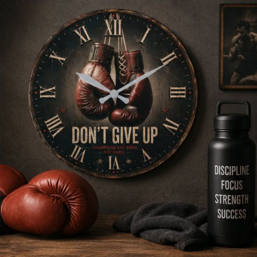 Don't Give Up Boxing Gloves Grote Klok