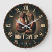 Don't Give Up Boxing Gloves Grote Klok (Voorkant)