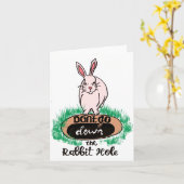 Dont Go Down The Rabbit Hole Womens Red  Kaart (Gele Bloem)