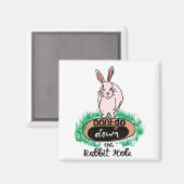 Dont Go Down The Rabbit Hole Womens Red Magneet (Voorkant / Achterkant)