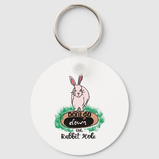 Dont Go Down The Rabbit Hole Womens Red  Sleutelhanger (Voorkant)