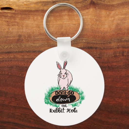 Dont Go Down The Rabbit Hole Womens Red  Sleutelhanger (Voorkant)