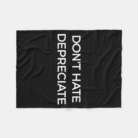 Don't Hate Depreciate Accounting Pun Funny Jokes S Fleece Deken (Voorkant (Horizontaal))