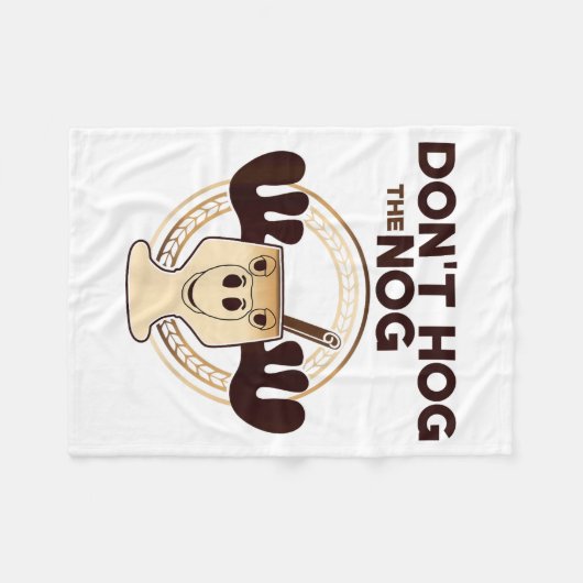 Don't Hog The Nog! Funny Christmas Eggnog Moose Mu Fleece Deken (Voorkant (Horizontaal))