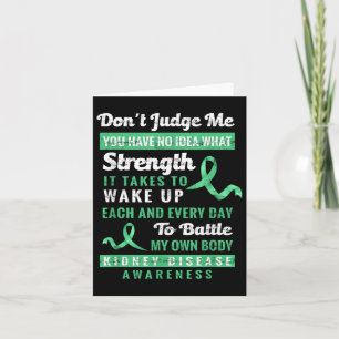 Dont Judge Me Nidney Disease Awareness Ondersteuni Kaart