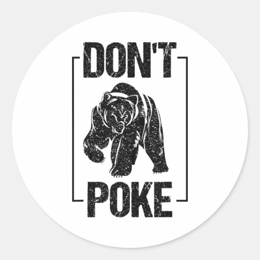 Don't Ke Funny Bear _ Cute Superhero Bear Usa Gift Ronde Sticker (Voorkant)