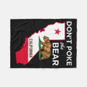 Dont Ke The Bear California Republic Design  Fleece Deken (Voorkant (Horizontaal))