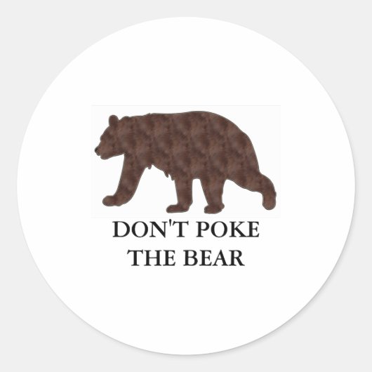 Dont Ke The Bear  Ronde Sticker (Voorkant)