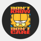 Don't Know Dont Care Ronde Sticker (Voorkant)