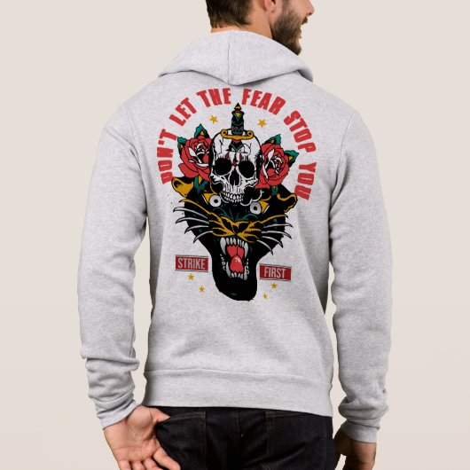 Don't let fear stop you panther tattoo old school hoodie (Achterkant)
