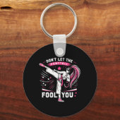Don't Let The Ponytail Fool You Girl Women Karate Sleutelhanger (Voorkant)