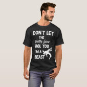 don't let the pretty face fool you wrestling girls t-shirt (Voorkant volledig)