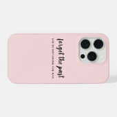 Don't Look Back Modern Uplifting Peachy Pink iPhone Hoesje (Achterkant horizontaal)