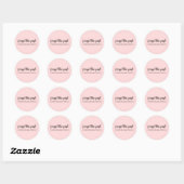 Don't Look Back Peachy Pink Motivation Design Ronde Sticker (Vel)