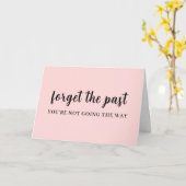 Don't Look Back Perzik Roze Modern Ontwerp Kaart (Gele Bloem)
